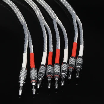 GREY KNIGHT 8AG HiFi high fidelity 8N OCC forsølvet audio højttaler kabel forstærker,højttaler tilslutning kabel-carbon fiber plug