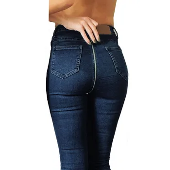 Litthing 2020 Foråret Efteråret Kvinder Jeans Mode Tilbage Lynlås Slim-Knappen Bukser Tynde Denim Jeans Bukser Med Høj Talje Bukser