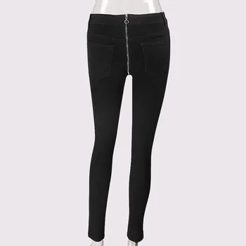 Litthing 2020 Foråret Efteråret Kvinder Jeans Mode Tilbage Lynlås Slim-Knappen Bukser Tynde Denim Jeans Bukser Med Høj Talje Bukser