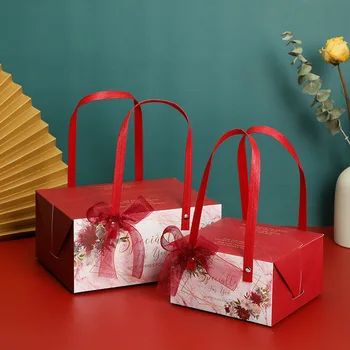10stk Gave Box Emballage Håndtere Papir gavepose Kraftpapir Bryllup Favoriserer for Gæsterne Baby Shower, Fødselsdag stil Med Bån 11687