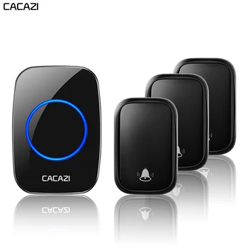 CACAZI Trådløse kræver Ikke Batteri Dørklokken Self-drevet Senderen Intelligente Hjem Opkald Ring Bell OS EU UK AU-Stik Modtager