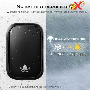 CACAZI Trådløse kræver Ikke Batteri Dørklokken Self-drevet Senderen Intelligente Hjem Opkald Ring Bell OS EU UK AU-Stik Modtager