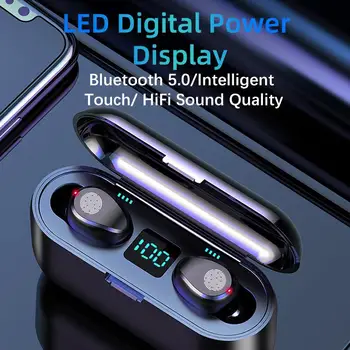 Nye F9 Trådløse Hovedtelefoner til en Bluetooth-5.0 Øretelefon TWS HIFI Mini-I-øret-Sport, der Kører Headset Støtte iOS/Android-Telefoner HD-Opkald