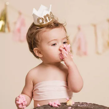 Dreng Første Fødselsdag Sort Filt Crown Baby 1st 2nd 3rd Birthday Party Hat Part Hat Hval Cake Smash Part, Kids Foto Skud Hat