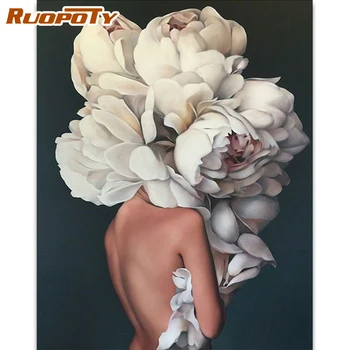 RUOPOTY Ramme DIY-Maleri Af antallet af Kvinder, Figur maleri på Lærred Af Numre Moderne Abstrakte Håndmalet Oil Painting Til Hjemmet