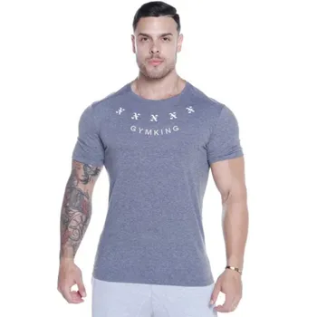 2019 Nye Mænds bomuld T-shirt Joggere Sportslige short sleeve Tee Shirt Mandlige Fitnesscentre Fitness-Bodybuilding Mandlige t-Shirts Toppe Tøj