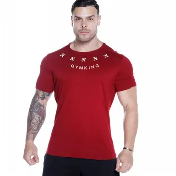 2019 Nye Mænds bomuld T-shirt Joggere Sportslige short sleeve Tee Shirt Mandlige Fitnesscentre Fitness-Bodybuilding Mandlige t-Shirts Toppe Tøj