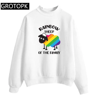 2019 Stolthed Lgbt-Rainbow Gay-Kvinder ' s Sweatshirt Hoodie Harajuku Afslappet langærmet Pink&hvid Hoody Damer Tøj til Kvinder Kpop