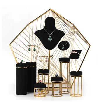Metal Smykker display rekvisitter ring øreringe hylde halskæde ur smykker display rack smykker shop vindue display stativer