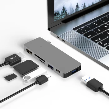 Type c bærbar computer, hub usb-splitter macbook pro med HDMI og USB 3.0-sd-kort micor sd-kort macbook air