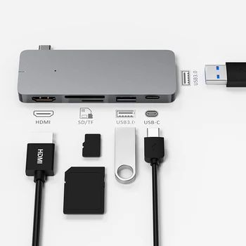Type c bærbar computer, hub usb-splitter macbook pro med HDMI og USB 3.0-sd-kort micor sd-kort macbook air