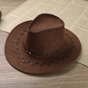 Cowboy Cowgirl Hat Halloween Party Dress Up Kostumer Sommeren Afslappet Børn solhatte Følte Snor Hat med Bandana