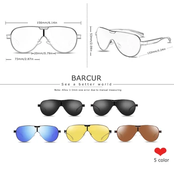 BARCUR Kørsel Polariserede Solbriller Mænd Brand Designer solbriller Til Mænd Sports Briller Lunette De Soleil Homme