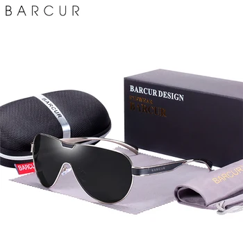 BARCUR Kørsel Polariserede Solbriller Mænd Brand Designer solbriller Til Mænd Sports Briller Lunette De Soleil Homme