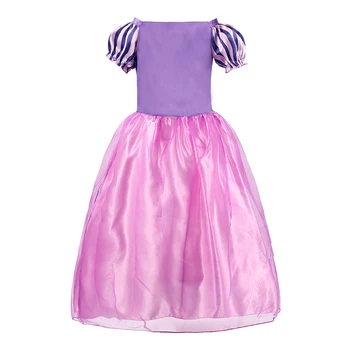Prinsesse Kjole til Piger Klokkeblomst Kostume Fancy Kjoler til Børn Pink Lilla Elegant Fest Kjole Lille Pige Halloween Tøj Paryk