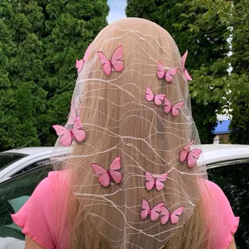 Bandanaer butterfly Søde Turban Piger Print Hovedbøjle Kvinder Elastisk hårbånd Hår Tilbehør Headwrap Efteråret Mode Hovedbeklædning