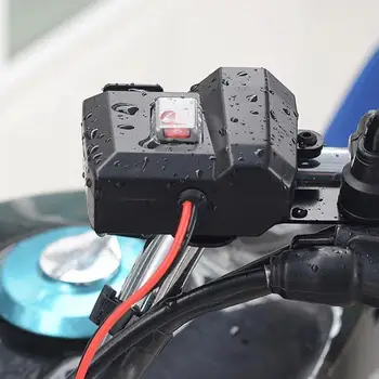 Vandtæt Dobbelt USB-Motorcykel cigarettænderen Port ATV Splitter Power 12V Udtag LED-Display Adapter Scooter Volt V6E3