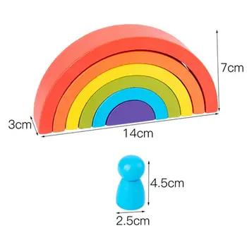 Diy Børns Træ-Rainbow Toy Kreative Træ Rainbow Stablet Balance Blokke Baby Legetøj Montessori Pædagogisk Legetøj Til