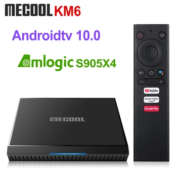 Mecool KM6 KLASSIFICERING Certificeret Google-TV-Boksen Android 10 2 GB 16 GB Amlogic S905X4 stemmestyring Støtte AV1 100M BT4.2 Set-Top Boks