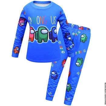 Blandt os Unisex spil Pyjamas til Børn Pyjamas Børn Pyjamas, der passer drenge Pyjamas Hjem Tøj ren farve bære Baby Nattøj
