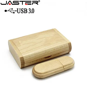 JASTER USB 3.0-1STK gratis brugerdefinerede logo Træ-usb-flashdrev memory Stick stick 4GB 16GB, 32GB, 64GB Fotografering bryllup gave