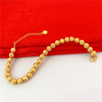 Vietnam Shakin Matteret Skåret Buddhistiske Perler Runde Perle Armbånd Charms Heldige Kvinder Luksus Smykker Aldrig Fade Mode Boheme