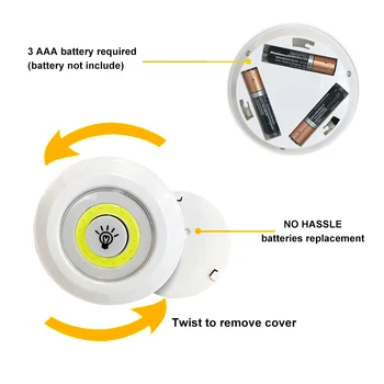 Dæmpbar LED Under Kabinet Nat Lys med Fjernbetjening Batteri Drevet LED Skabe Lys til Garderobe Badeværelse belysning
