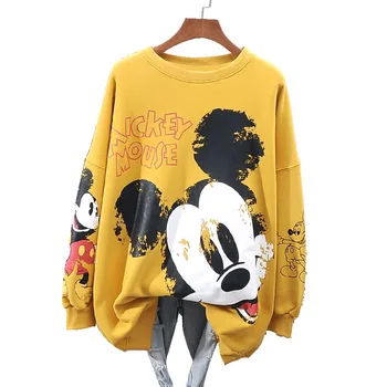 Hot Disney Tegnefilm Kvinde Mode Mickey Mouse Fall/Winter Edition Rund Hals Udskrivning Løs Beklædning Pullover