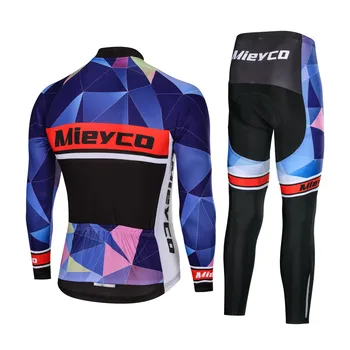 Mieyco Team Cykling Lange Ærmer, Jersey Bib Shorts Sæt Åndbar Pro Cycling Tøj MTB Maillot Ropa Ciclismo Fitnesscenter Sportstøj