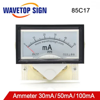 WaveTopSign 30mA 50mA Amperemeter 85C17 DC 0-50mA Analog Amp Panel Meter Nuværende CO2-Laser Gravering skæremaskine