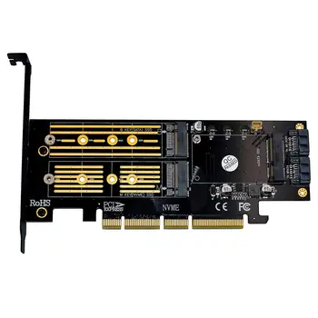 3 i 1 Msata PCIE M. 2 NGFF NVME SATA SSD til PCI-E 4X SATA3 Apapter Computer-udvidelseskort For Bitcoin Litecoin For BTC-Mining