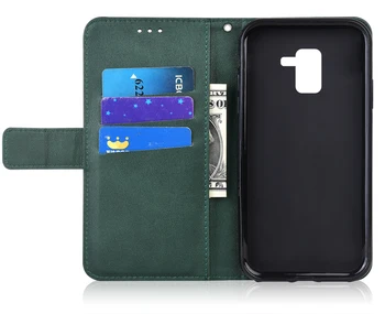 Wallet Læder taske til Samsung Galaxy A8 Plus A730 SM-A730F bagcoveret af Telefonen Flip taske til Samsung A8+ A730F Sag