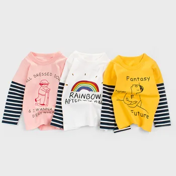 2020 Jul Nye Efteråret Pige Bunden Shirt Børn, Lange-Langærmet T-Shirt Baby Tøj Baby Børn Cloting T-Shirt Til Piger