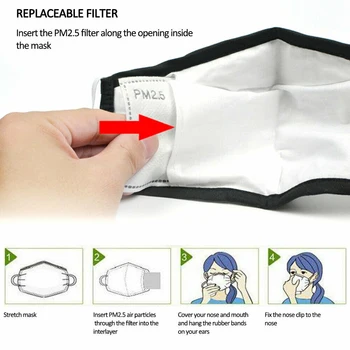 Beskyttende PM2.5 Filter Munden Masker Geometriske Print Genanvendelige Maske Vaskbar Stil Anti Støv ansigtsmaske Vindtæt Munden-dæmpe Maske