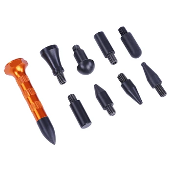 GLCC PDR Bil Udfladning Pen med 5pcs Hoveder Tryk Ned Pen Bil Krop Dent Removal Tool Kit Car Paintless Dent Reparation Hagl Fjernelse