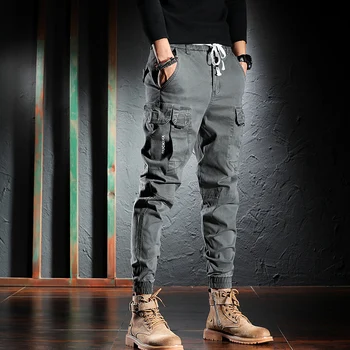 Efteråret Nyligt Designer Mode Mænd Jeans Multi Lommer Cargo Bukser I Høj Kvalitet Casual Harem Bukser Streetwear Og Hiphop-Motionister