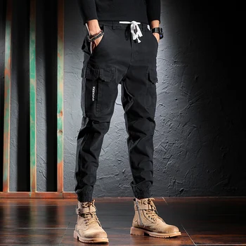 Efteråret Nyligt Designer Mode Mænd Jeans Multi Lommer Cargo Bukser I Høj Kvalitet Casual Harem Bukser Streetwear Og Hiphop-Motionister