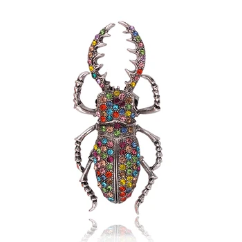 Earofcorn til Rådighed Rhinestone Beetle Brocher for Kvinder Emalje Insekt Broche Pin Små Bugs Smykker Nye Ankomst Gave