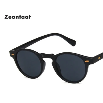 Zeontaat Mode Brand Designer Cat Eye Mænd Solbriller Runde Solbriller Grå Ramme Vintage Mandlige Briller, Beskyttelsesbriller