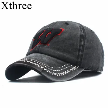 Xthree bomuld W baseball caps for mænd, kvinder snapback hat broderi casual cap casquette far hat hip hop cap