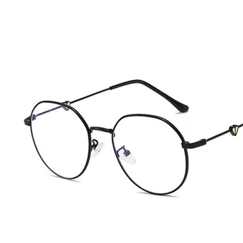 Anti-blåt Lys i Hjertet Briller Ramme Kvinder Briller Mode Små Runde Briller Mænd Optik Nærsynethed Briller Computer