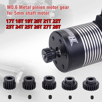 OVERGÅ HOBBY 3STK M0.6 5.0 mm 17T 18T 19T 20T 21T 22T 23T 24T 25T 26T 27T 28T Steel Pinion Motor Gear Combo for 1/8 1/10 RC Bil