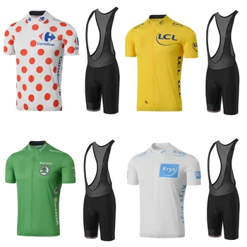 Nye France Tour Cykling Jersey Sat de france og Cykling Tøj Mænd Road Bike shirts, der Passer Cykel Bib Shorts MTB Maillot Culotte
