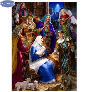 Diy Diamant Malerier Jesus Kristus Fødsel Jul Diamant Mønster Perlebroderi Billeder Håndarbejde Religiøse Diamant Mosaik Håndværk