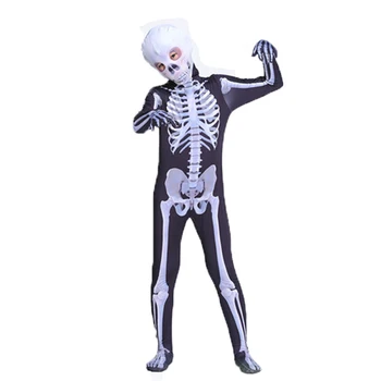 2020 Skelet Voksne Børn Skræmmende Kostume, Halloween, Karneval, Fest, Dæmon, Djævel Kraniet Skelet Heldragt Med Maske