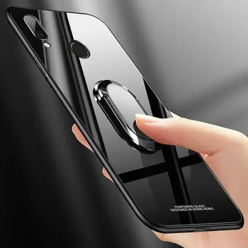 Stå Ring Magnet Cover Til Xiaomi Redmi K20 K30 Pro Bemærk 9s Sag Hærdet Glas Ryg Tilfælde Dække For Xiaomi MI 9T Note 10 Pro