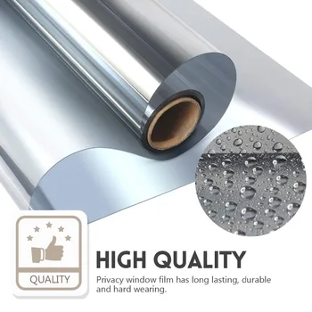 2M Sølv One Way Mirror Window Film Anti UV-Dekorative Heat Control Privacy Glas Nuance til hjemmekontoret Vinyl Vinduer Klistermærker