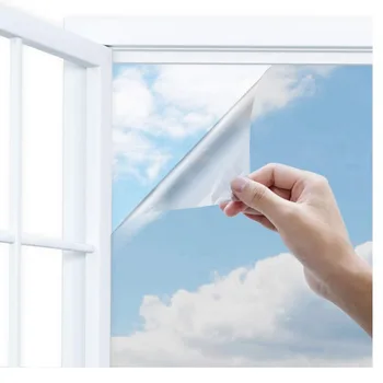 2M Sølv One Way Mirror Window Film Anti UV-Dekorative Heat Control Privacy Glas Nuance til hjemmekontoret Vinyl Vinduer Klistermærker