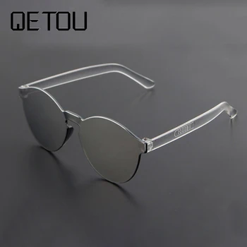 QETOU Kids solbriller 2018 NYE Anti-reflekterende linse UV-beskyttelse Lys briller til Baby Drenge&piger Sød Oval ramme barn oculos