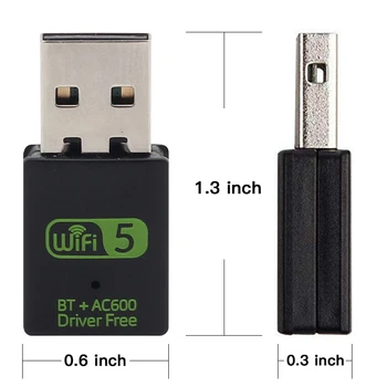 USB-WiFi Bluetooth-Adapter 600Mbps Dual Band 2.4/5 ghz Trådløs Ekstern Modtager USB Mini WiFi Dongle netkort til PC/Laptop 12158